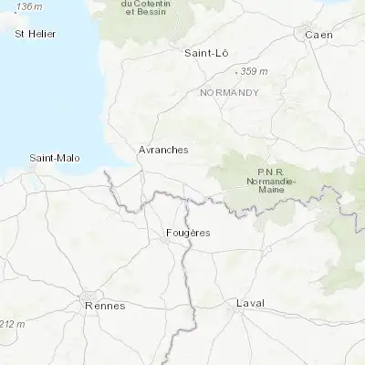 Map showing location of Saint-Hilaire-du-Harcouët (48.577000, -1.090040)