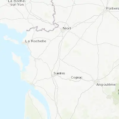Map showing location of Saint-Jean-d'Angély (45.944080, -0.521330)