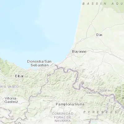 Map showing location of Saint-Jean-de-Luz (43.388710, -1.662670)