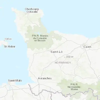 Map showing location of Saint-Lô (49.116240, -1.090310)