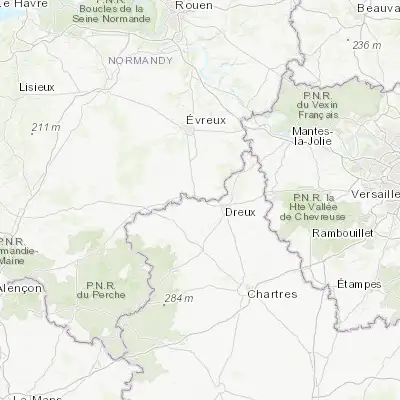 Map showing location of Saint-Lubin-des-Joncherets (48.766670, 1.216670)