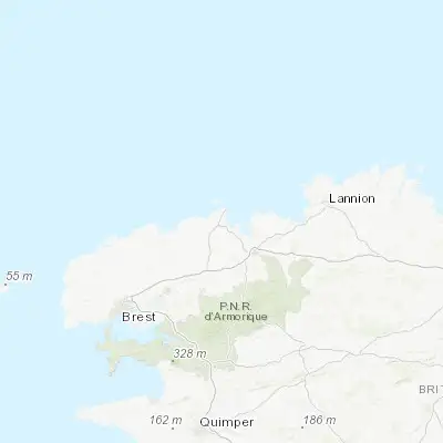 Map showing location of Saint-Pol-de-Léon (48.684940, -3.987640)