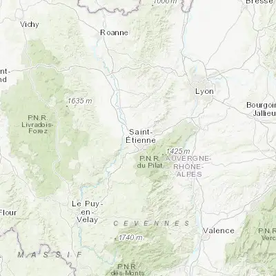 Map showing location of Saint-Priest-en-Jarez (45.473900, 4.376780)