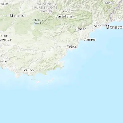 Map showing location of Saint-Tropez (43.267640, 6.640490)