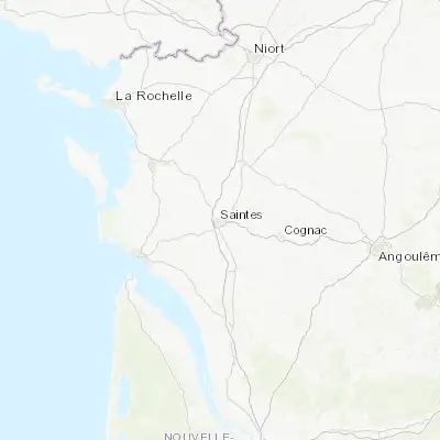 Map showing location of Saintes (45.747420, -0.634890)