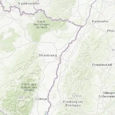 Map showing location of Strasbourg (48.583920, 7.745530)
