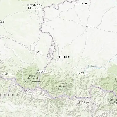 Map showing location of Tarbes (43.234070, 0.071390)