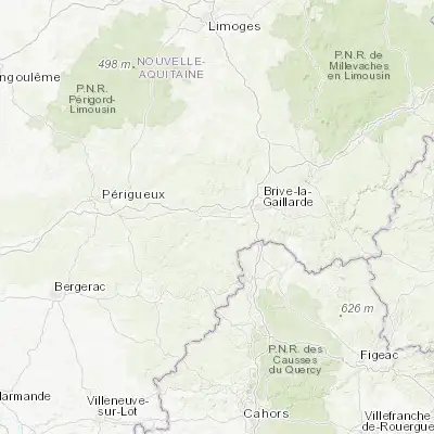 Map showing location of Terrasson-Lavilledieu (45.130110, 1.301360)
