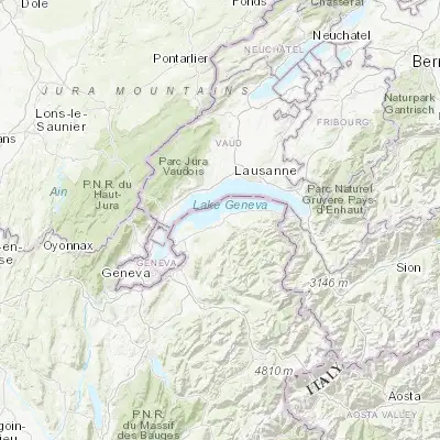 Map showing location of Thonon-les-Bains (46.370490, 6.479850)