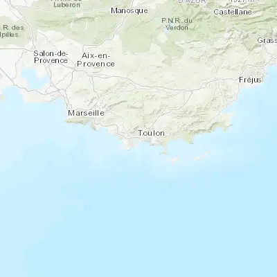 Map showing location of Toulon (43.124420, 5.928360)