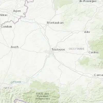 Map showing location of Toulouse (43.604260, 1.443670)