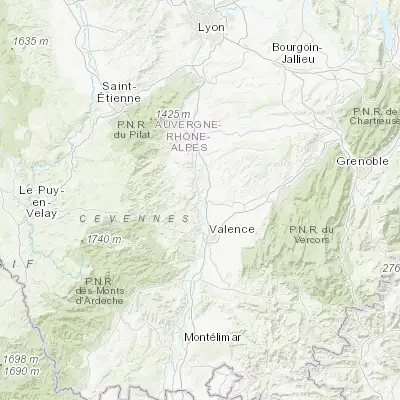 Map showing location of Tournon-sur-Rhône (45.066670, 4.833330)