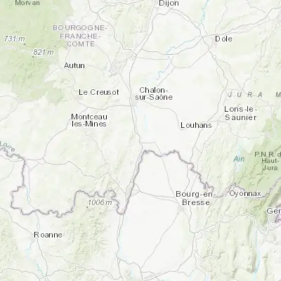 Map showing location of Tournus (46.567580, 4.905740)