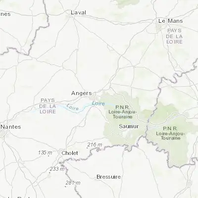 Map showing location of Trélazé (47.446290, -0.466520)