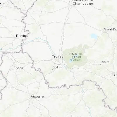 Map showing location of Troyes (48.300730, 4.085240)