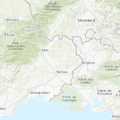 Map showing location of Uzès (44.012510, 4.419730)