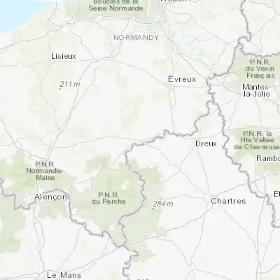 Map showing location of Verneuil-sur-Avre (48.739490, 0.927310)