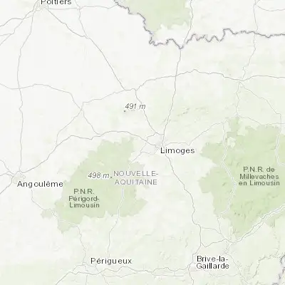 Map showing location of Verneuil-sur-Vienne (45.848670, 1.126860)