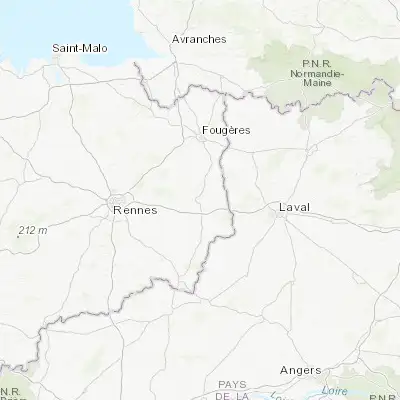 Map showing location of Vitré (48.122790, -1.209830)