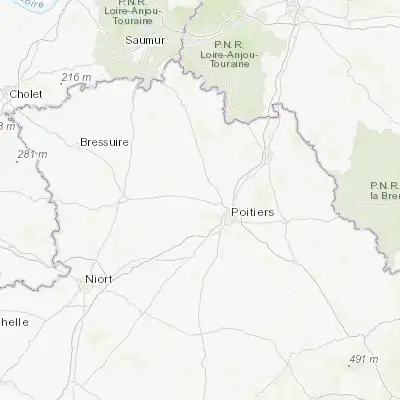 Map showing location of Vouillé (46.641010, 0.168180)