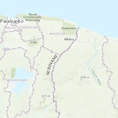 Map showing location of Apatou (5.155260, -54.343110)