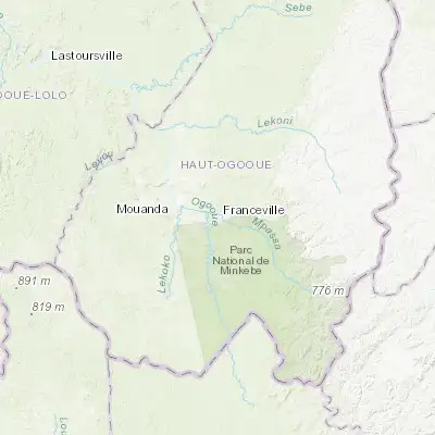 Map showing location of Franceville (-1.633330, 13.583570)