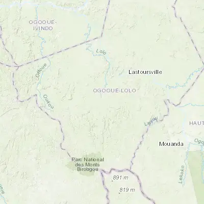 Map showing location of Koulamoutou (-1.136670, 12.463990)