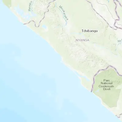 Map showing location of Mayumba (-3.431980, 10.655400)