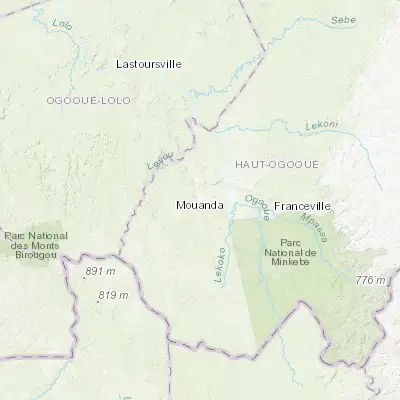 Map showing location of Moanda (-1.566520, 13.198700)