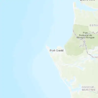 Map showing location of Port-Gentil (-0.719330, 8.781510)