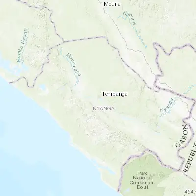 Map showing location of Tchibanga (-2.933230, 10.981780)