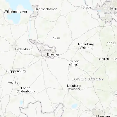 Map showing location of Achim (53.014160, 9.026300)