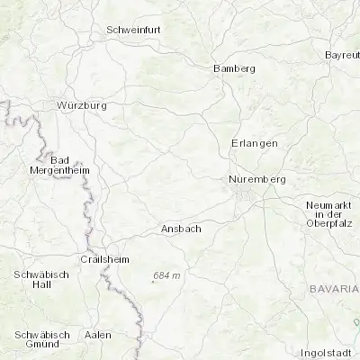 Map showing location of Adelsdorf (49.470220, 10.685220)