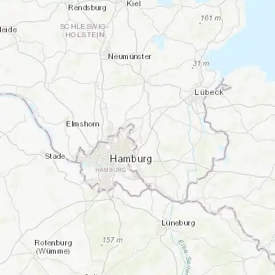 Map showing location of Ahrensburg (53.675150, 10.225930)