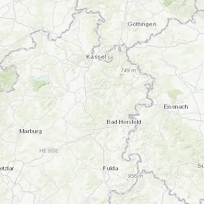 Map showing location of Alheim (51.033330, 9.666670)