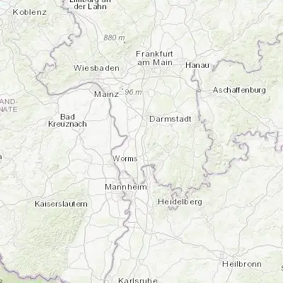 Map showing location of Alsbach-Hähnlein (49.738610, 8.595830)