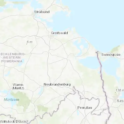 Map showing location of Alt-Sanitz (53.813630, 13.587860)