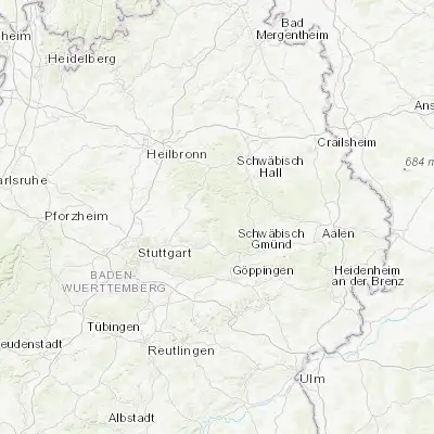 Map showing location of Althütte (48.915650, 9.569840)