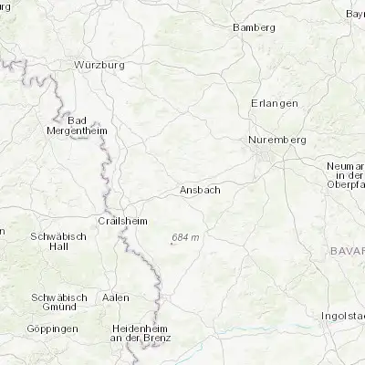 Map showing location of Ansbach (49.304810, 10.593100)