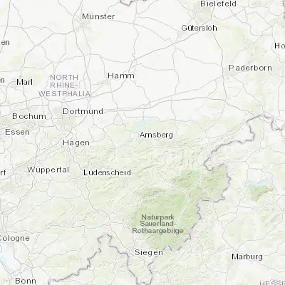 Map showing location of Arnsberg (51.383330, 8.083330)