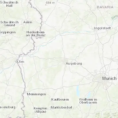 Map showing location of Aystetten (48.405560, 10.777420)