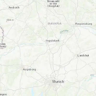 Map showing location of Baar-Ebenhausen (48.670650, 11.469830)