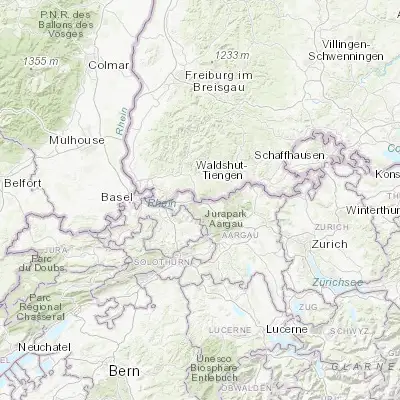 Map showing location of Bad Säckingen (47.553710, 7.946120)