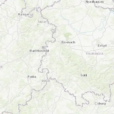 Map showing location of Bad Salzungen (50.813420, 10.236100)