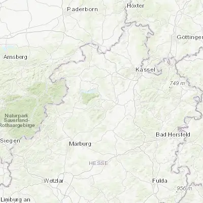 Map showing location of Bad Wildungen (51.119630, 9.124750)