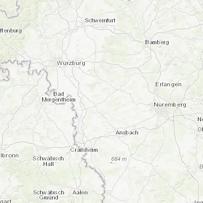 Map showing location of Bad Windsheim (49.502740, 10.415390)