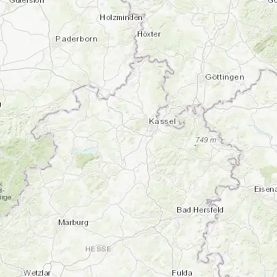 Map showing location of Baunatal (51.251820, 9.407470)