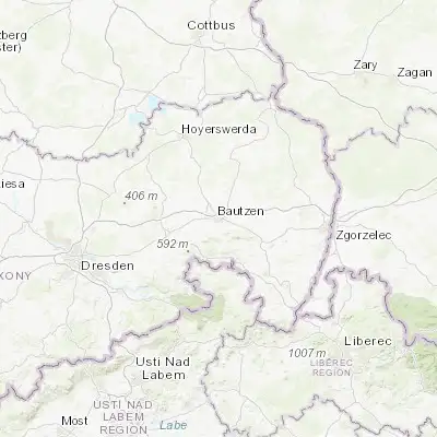 Map showing location of Bautzen (51.180350, 14.434940)