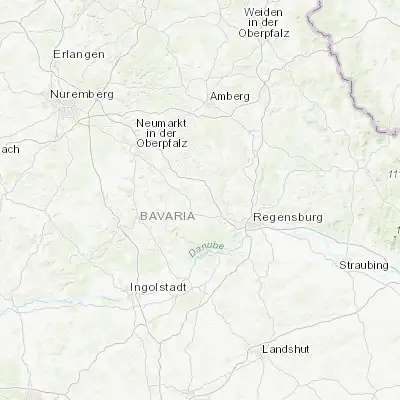 Map showing location of Beratzhausen (49.095170, 11.809700)