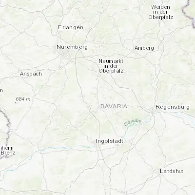 Map showing location of Berching (49.106950, 11.441380)